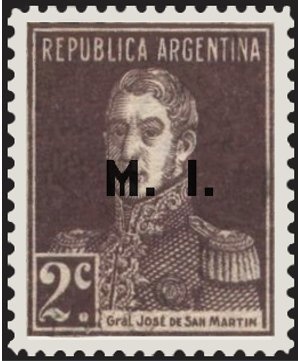 José Francisco de San Martin (1778-1850), overprinted M.J.I.