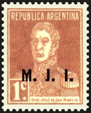 San Martín, ovpt. "M.R.C."