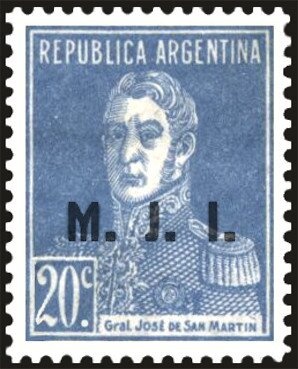 José Francisco de San Martín (1778-1850), ovpt. " M.J.I."