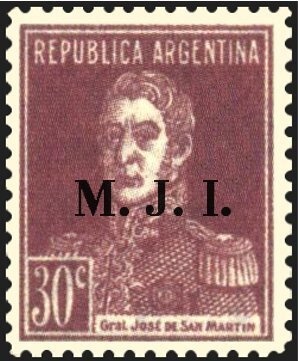 José Francisco de San Martín (1778-1850), ovpt. "M.J.I."