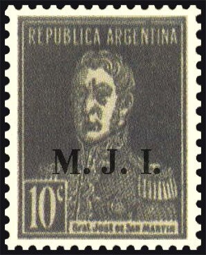 José Francisco de San Martín (1778-1850), ovpt. "M.J.I."
