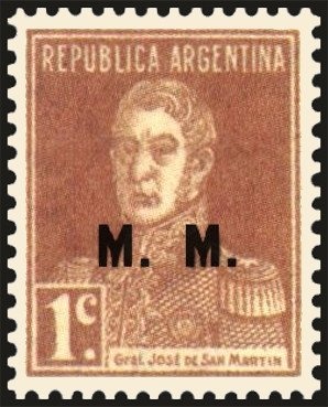 Bernardino Rivadavia (1780-1845), ovpt. "M.A."