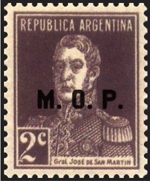 Bernardino Rivadavia (1780-1845), ovpt. "M.G."