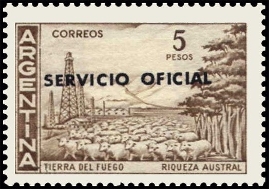 Surcharged in violet