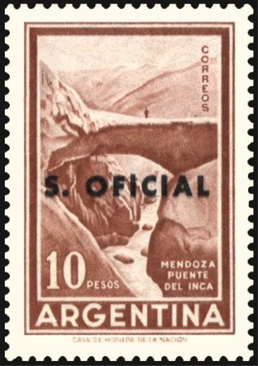 Surcharged in violet