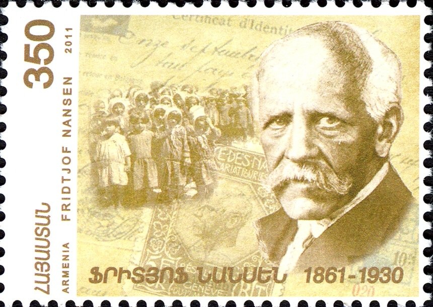 "Romanov" russian serie handstamped "5r HH" on 20k. on 14k.