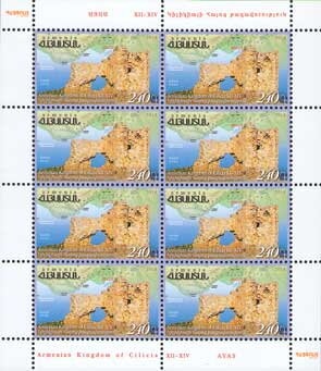 Surcharged in violet