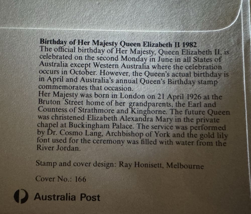 Birthday of Queen Elizabeth II - 1982  stamp collectible - Main Image 3