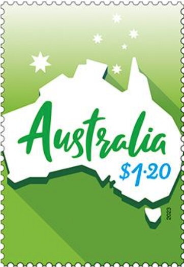 Sturt's Desert Rose 2c coil stamp on white paper