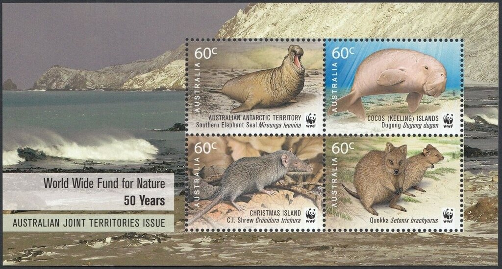 Antarctic Icebergs (gutter block of 4)