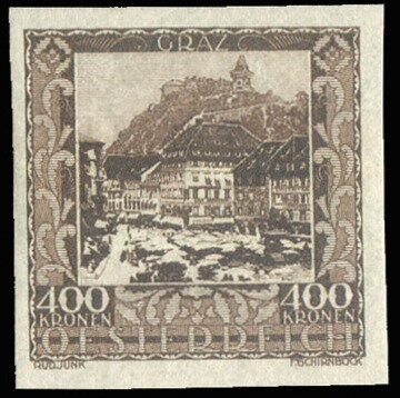 Güssing Castle, Burgenland - large format, ochre