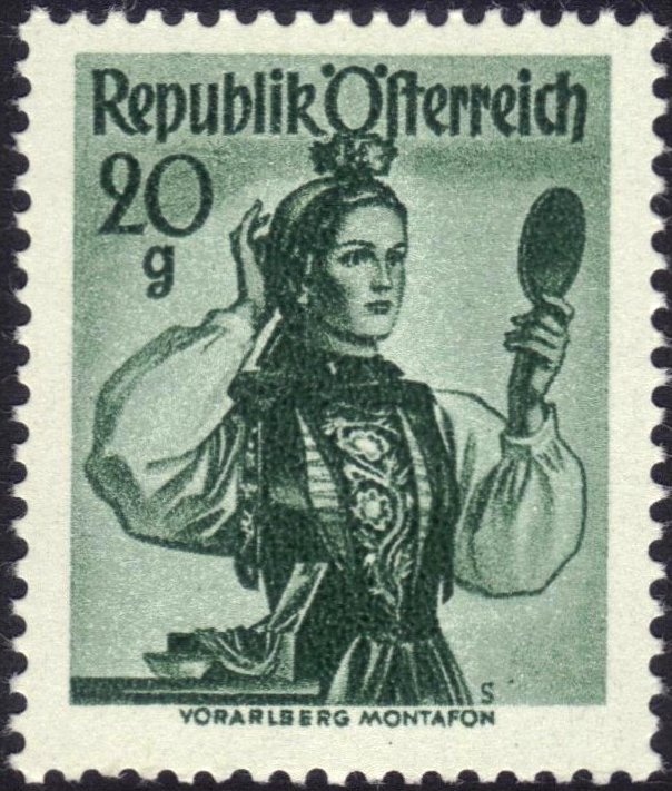 Collector examining a stamp