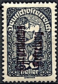 Digit in octogon with overprint