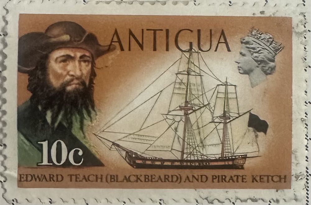 Blackbeard And Pirate Ketch  stamp collectible - Main Image 2