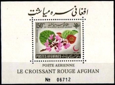 Woman holding boy, emblem