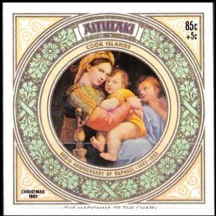 Sandy beach with leaning palm tree and island