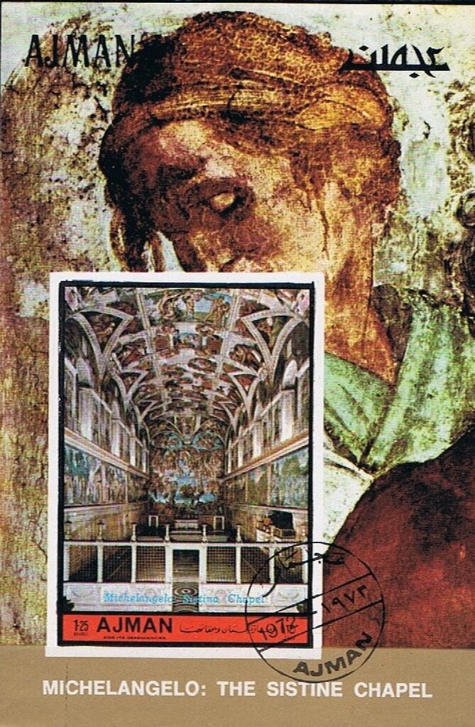 ‭Yuri Gagarin and Vostok 1, overprinted in violet