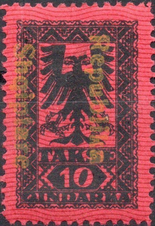 Former Issue with overprint by hand "7. Mars"