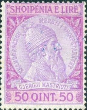 Enver Hoxha and flags