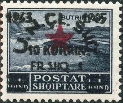 ‭Post horn overprinted in black