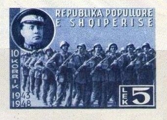 King Zog I of Albania overprinted in black