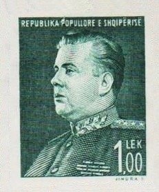 King Zog and Airplane over Tirana, overprinted
