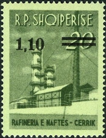 King Zog I of Albania overprinted in black