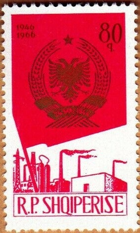 King Zog and Airplane over Tirana, overprinted in black