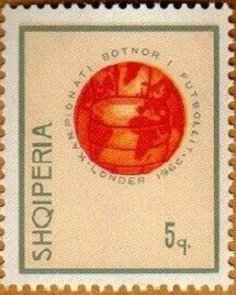 Berat Bridge overprinted in black