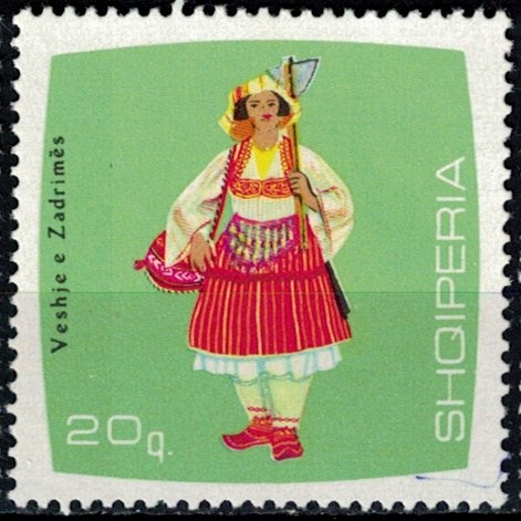View of Gjirokastër - overprinted & surcharged