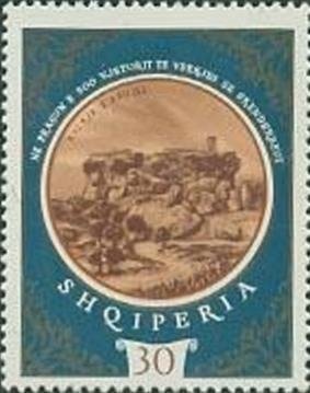 ‭Map of Adriatic Sea and Albania and Roman statue