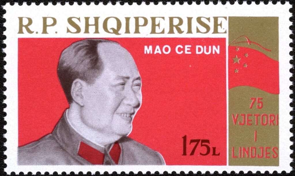 King Zog I of Albania overprinted in black