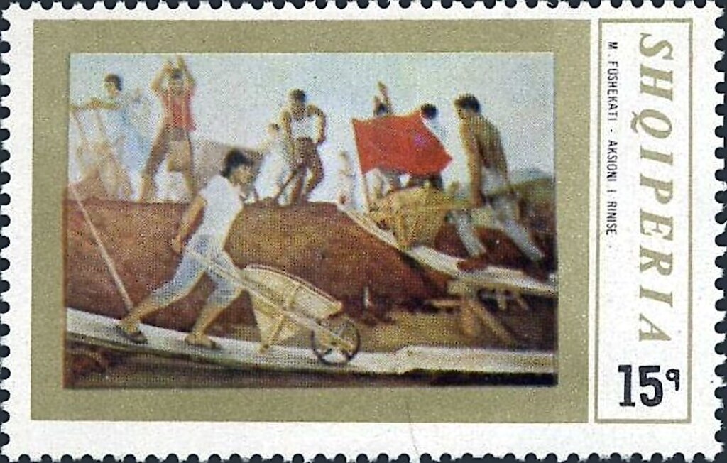 Skanderbeg issue overprinted with Turkish Value