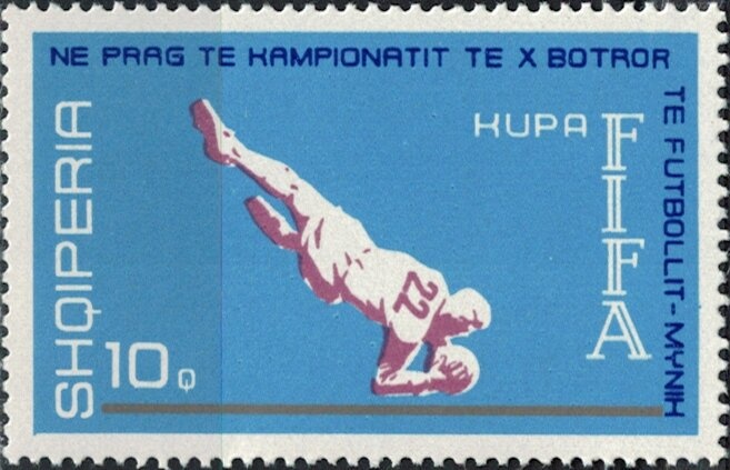 King Zog I of Albania overprinted in black