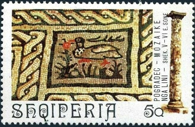 Skanderbeg issue overprinted with Turkish Value