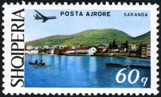 Airplane Crossing Mountains, overprinted