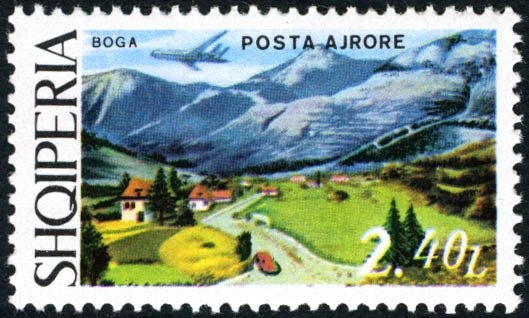 Berati, overprinted in red and black