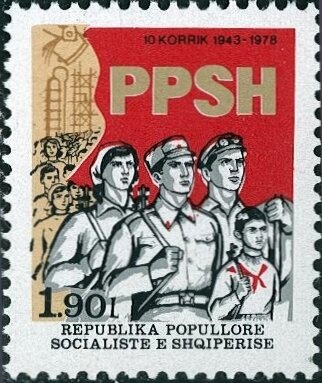 King Zog I of Albania overprinted in black