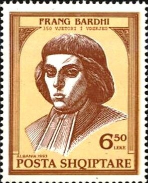 Man and Albanian Europa Stamp of 1995