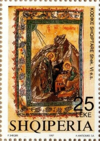 Book cover showing crucifixion, angels