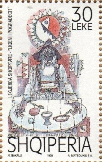 Folk Dance Group with Kerchief, Drum