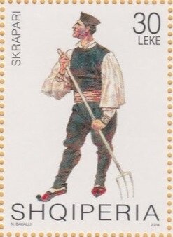 Emblems of Albania Post, UPU and World Map