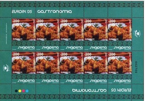 Coat of Arms with Red Wavy Lines, overprinted in white