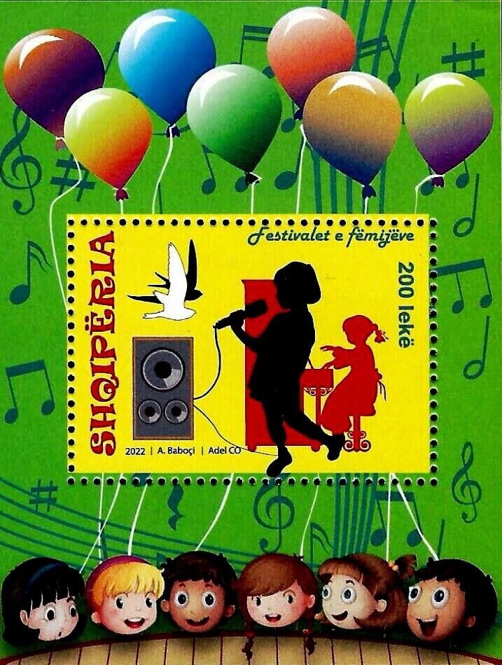 Emblems of Albania Post, UPU and World Map