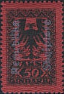 Eagle and Value, overprinted “QIND. AR ” in Red