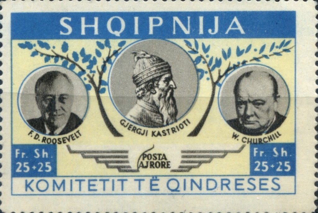 Coat of Arms with Background of Red Wavy Lines