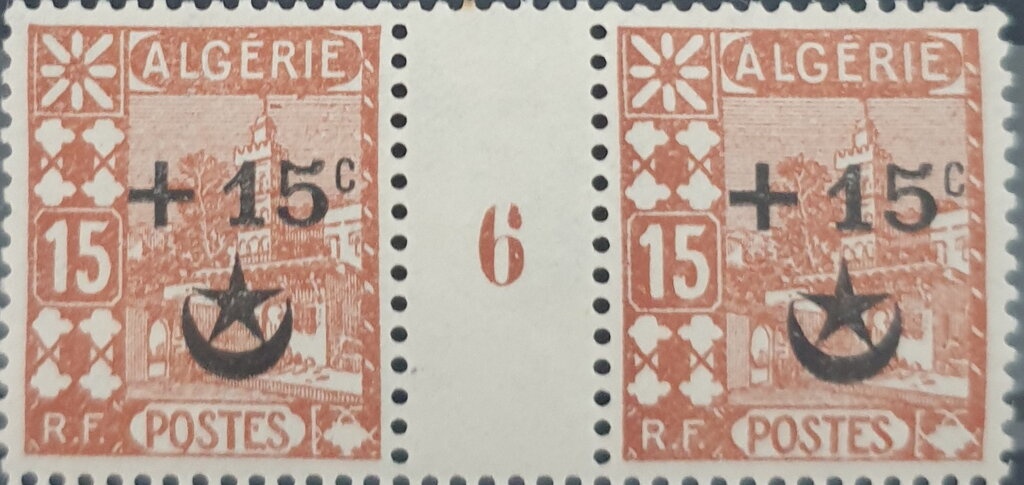 Type Blanc - overprinted "ALGERIE" and surcharge
