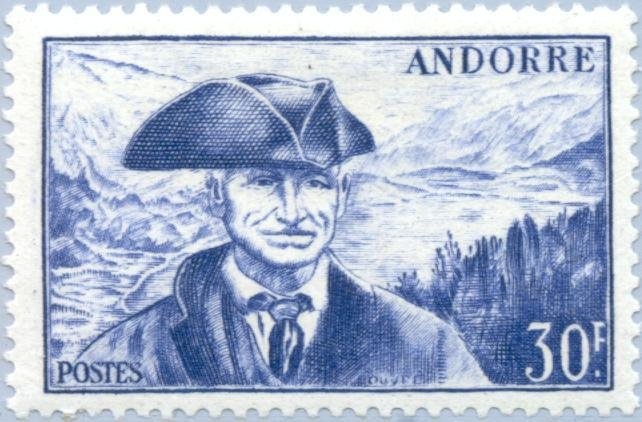 Coat of arms (stone carving) at the old town hall of Andorra