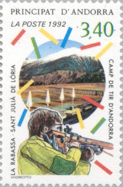 Coat of arms (stone carving) at the old town hall of Andorra