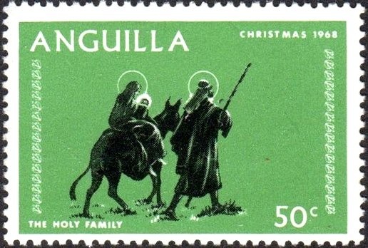 UPU Emblem over Map of Anguilla